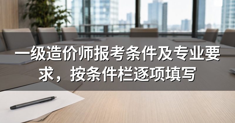 一级造价师报考条件及专业要求,按条件栏逐项填写