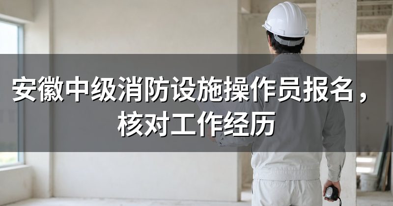 安徽中级消防设施操作员报名,核对工作经历