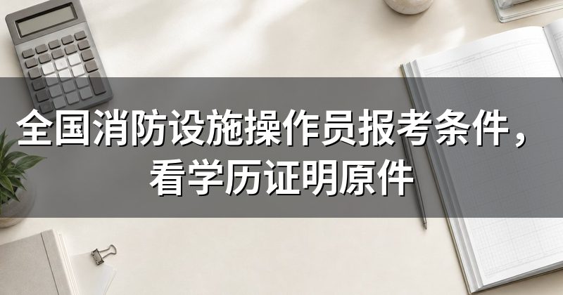 全国消防设施操作员报考条件,看学历证明原件