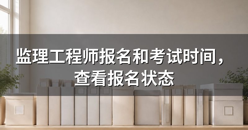 监理工程师报名和考试时间，查看报名状态