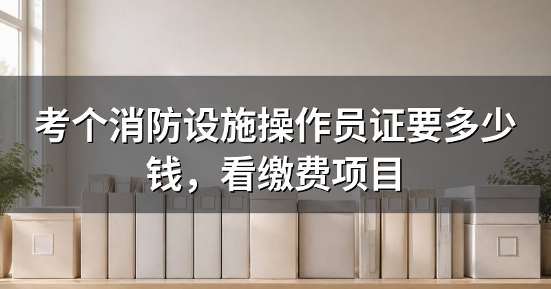 考个消防设施操作员证要多少钱，看缴费项目