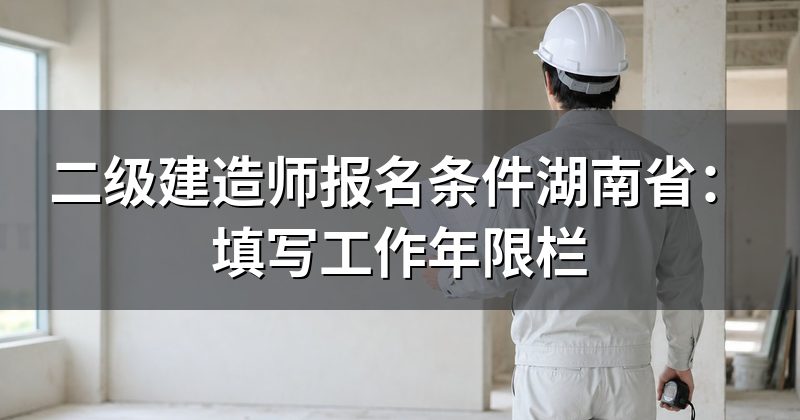 二级建造师报名条件湖南省：填写工作年限栏