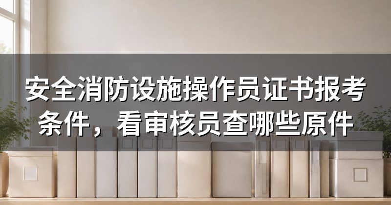 安全消防设施操作员证书报考条件,看审核员查哪些原件
