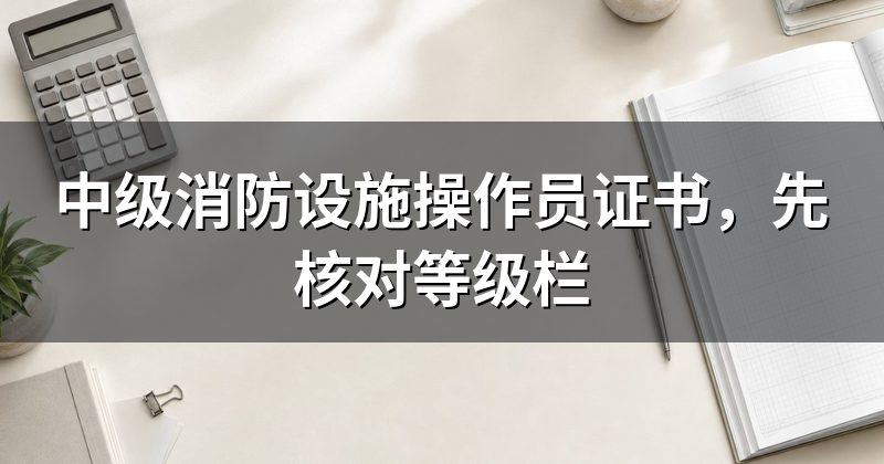 中级消防设施操作员证书,先核对等级栏