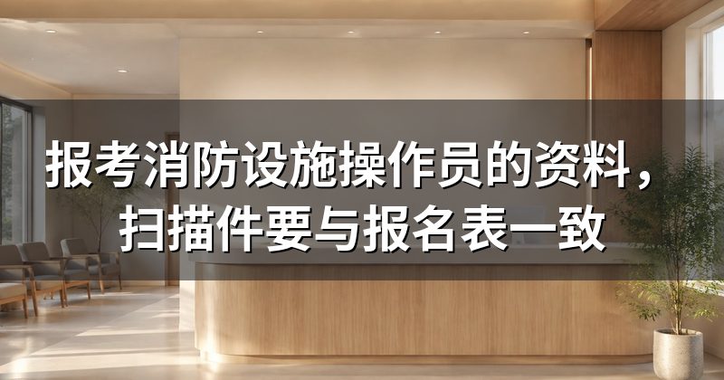 报考消防设施操作员的资料,扫描件要与报名表一致