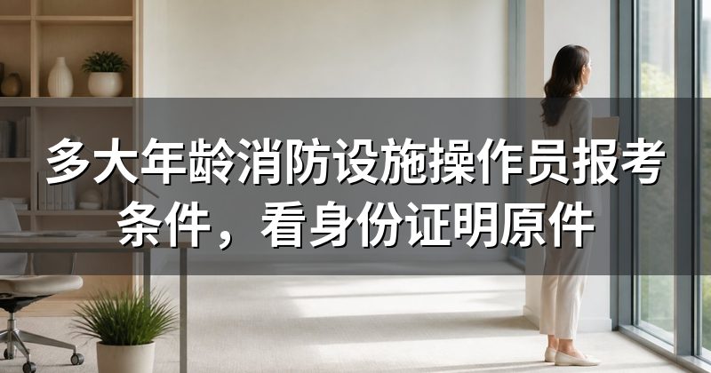 多大年龄消防设施操作员报考条件，看身份证明原件