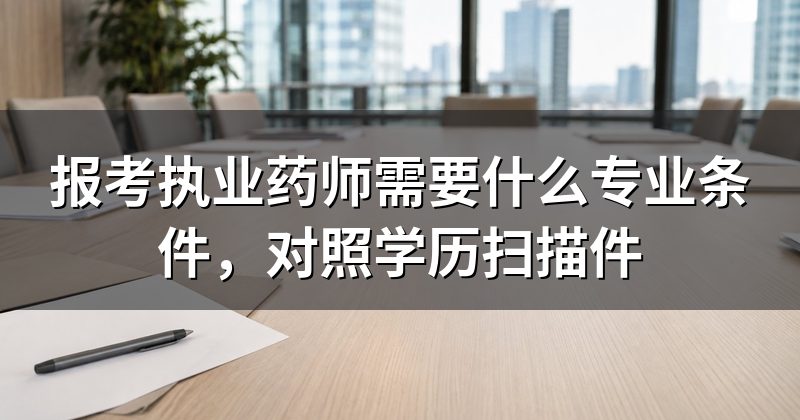 报考执业药师需要什么专业条件,对照学历扫描件