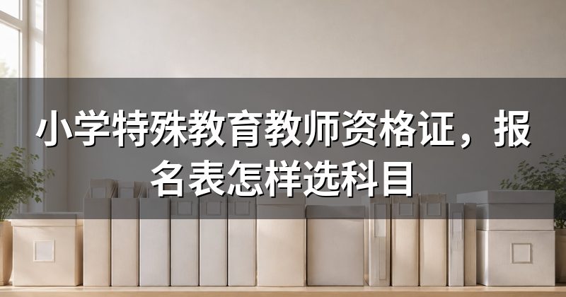 小学特殊教育教师资格证,报名表怎样选科目
