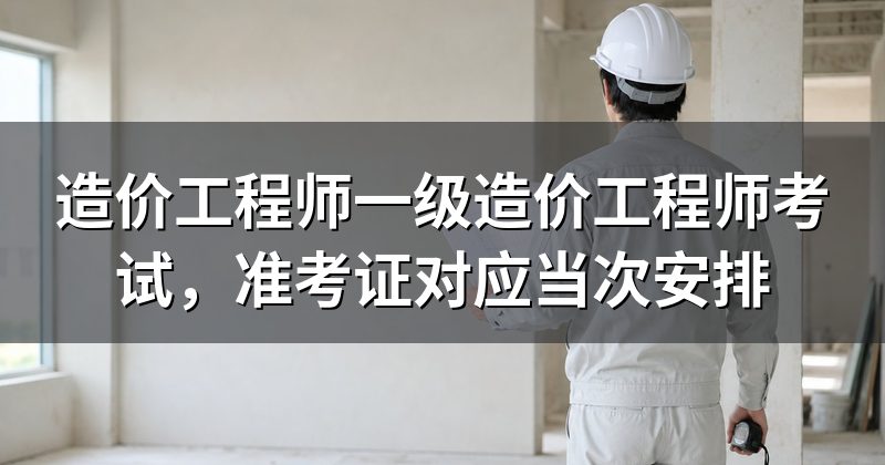 造价工程师一级造价工程师考试,准考证对应当次安排