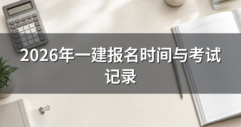 2026年一建报名时间与考试记录
