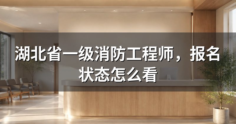 湖北省一级消防工程师,报名状态怎么看