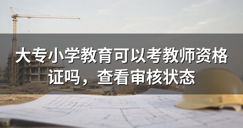 大专小学教育可以考教师资格证吗，查看审核状态