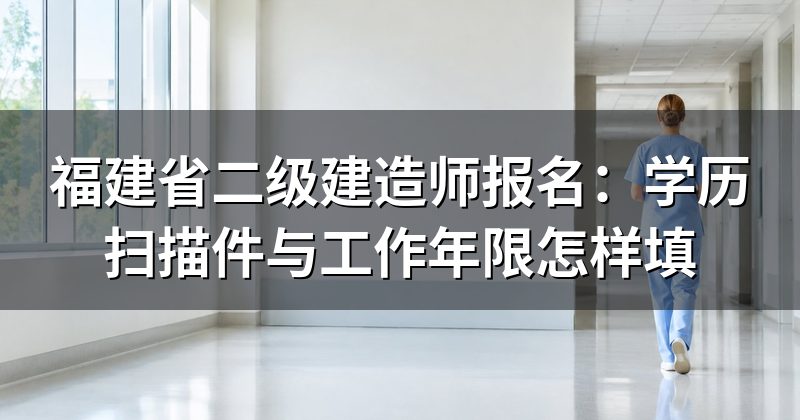 福建省二级建造师报名：学历扫描件与工作年限怎样填