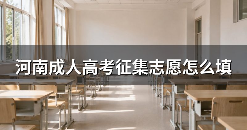 河南成人高考征集志愿怎么填