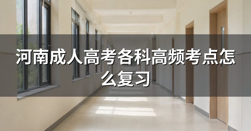 河南成人高考各科高频考点怎么复习