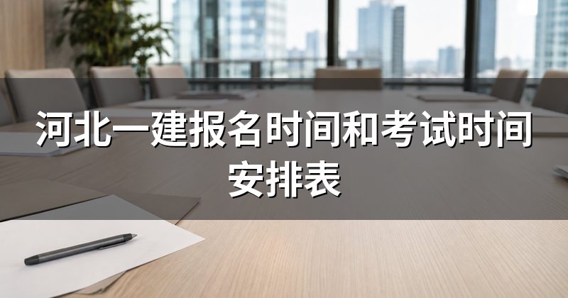 河北一建报名时间和考试时间安排表