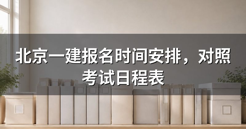 北京一建报名时间安排，对照考试日程表