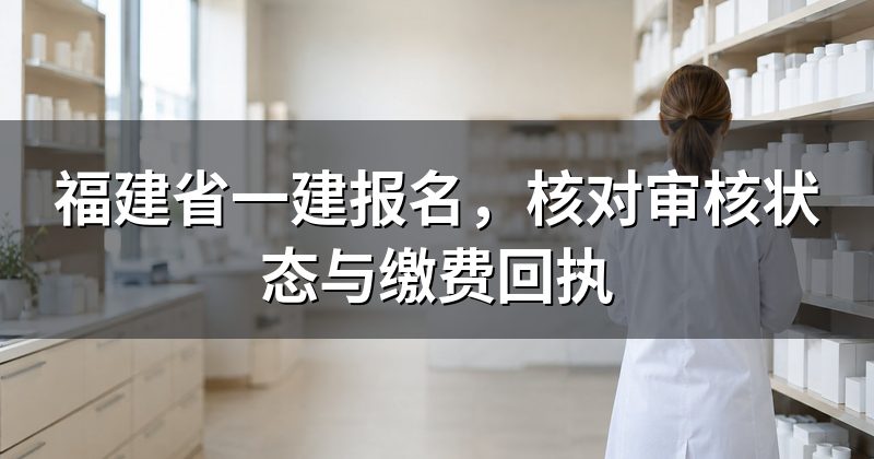 福建省一建报名,核对审核状态与缴费回执