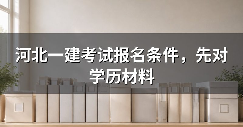 河北一建考试报名条件,先对学历材料
