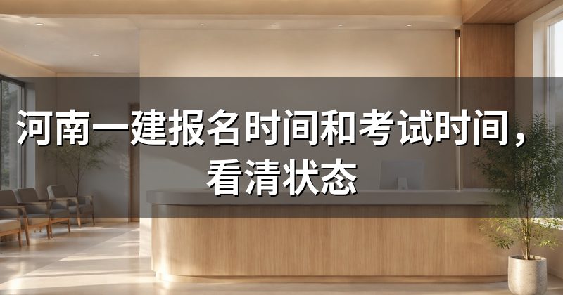 河南一建报名时间和考试时间，看清状态