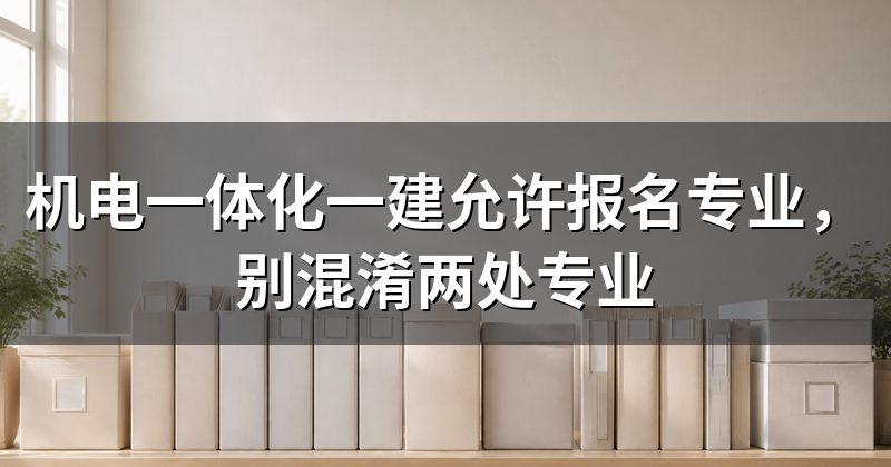 机电一体化一建允许报名专业,别混淆两处专业