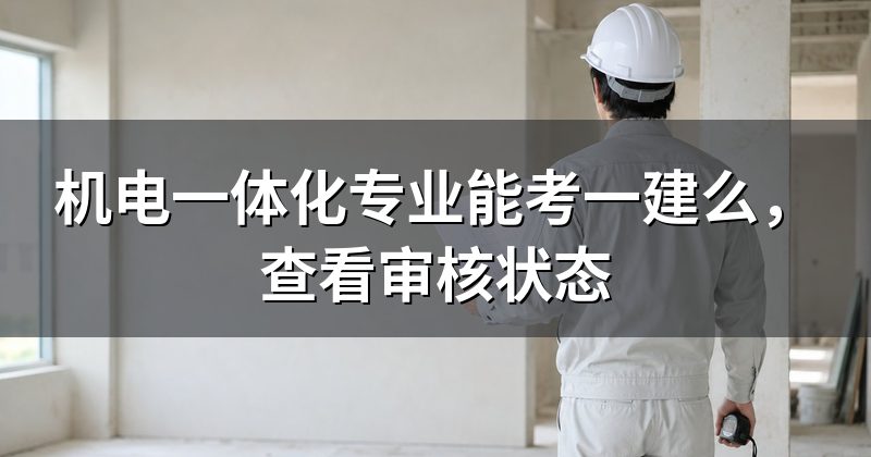 机电一体化专业能考一建么,查看审核状态