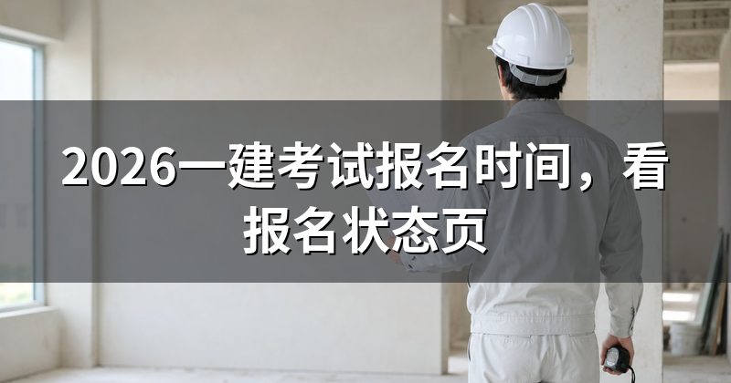 2026一建考试报名时间,看报名状态页