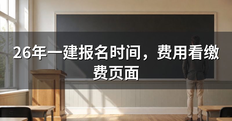 26年一建报名时间,费用看缴费页面