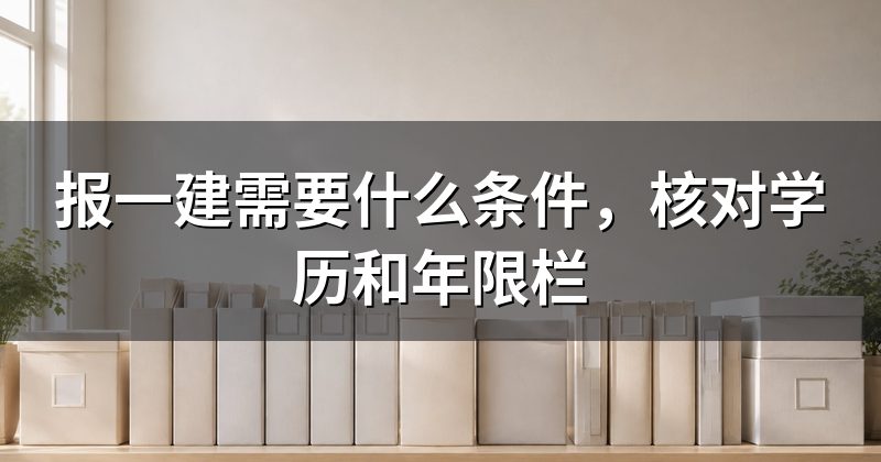 报一建需要什么条件,核对学历和年限栏
