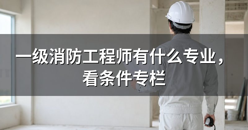 一级消防工程师有什么专业,看条件专栏