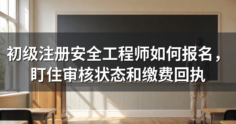 初级注册安全工程师如何报名,盯住审核状态和缴费回执