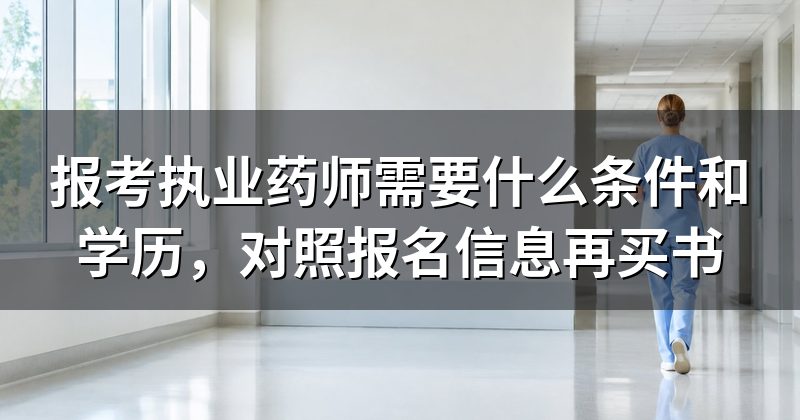 报考执业药师需要什么条件和学历，对照报名信息再买书