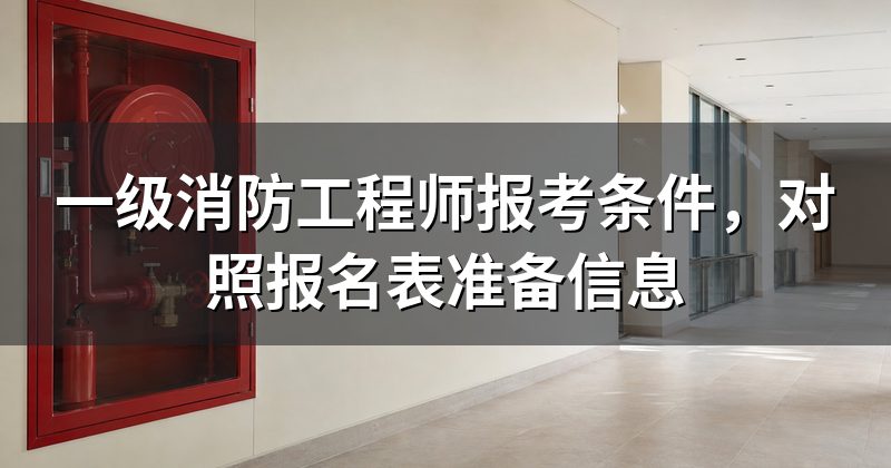 一级消防工程师报考条件,对照报名表准备信息