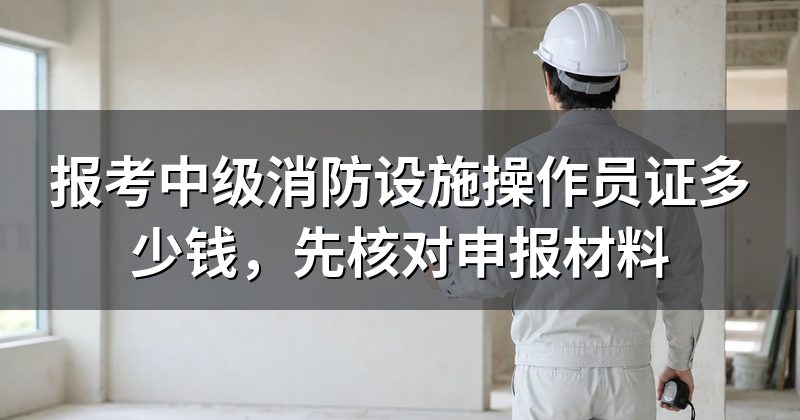 报考中级消防设施操作员证多少钱,先核对申报材料