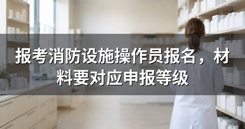 报考消防设施操作员报名,材料要对应申报等级