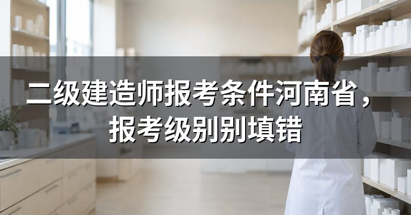 二级建造师报考条件河南省，报考级别别填错