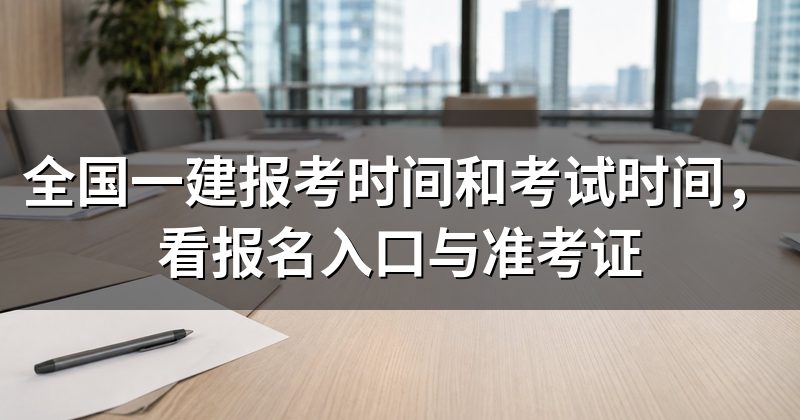 全国一建报考时间和考试时间,看报名入口与准考证