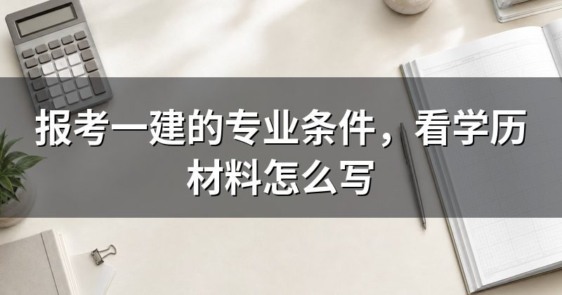 报考一建的专业条件,看学历材料怎么写