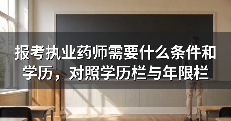 报考执业药师需要什么条件和学历,对照学历栏与年限栏