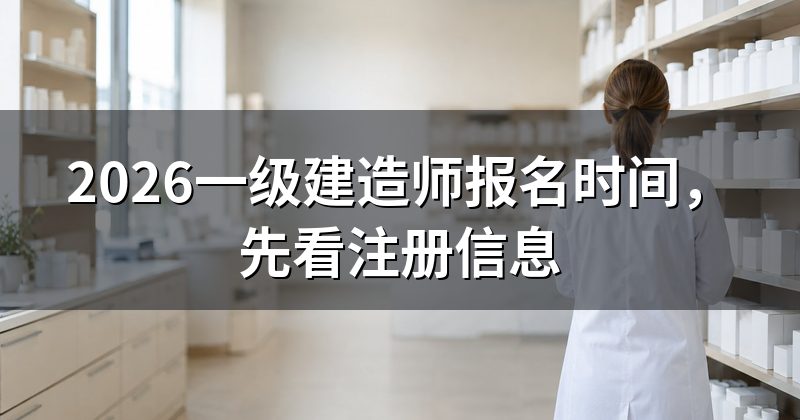 2026一级建造师报名时间，先看注册信息