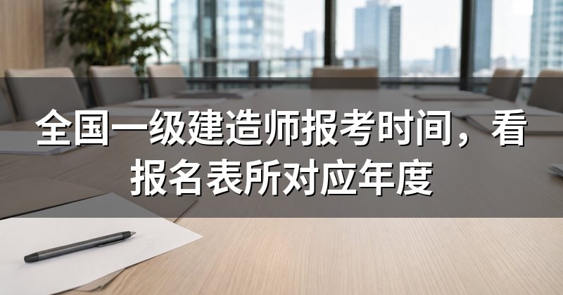全国一级建造师报考时间，看报名表所对应年度