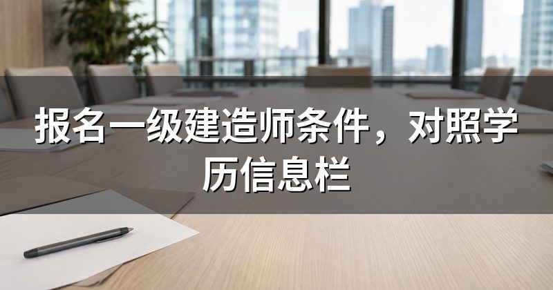 报名一级建造师条件,对照学历信息栏