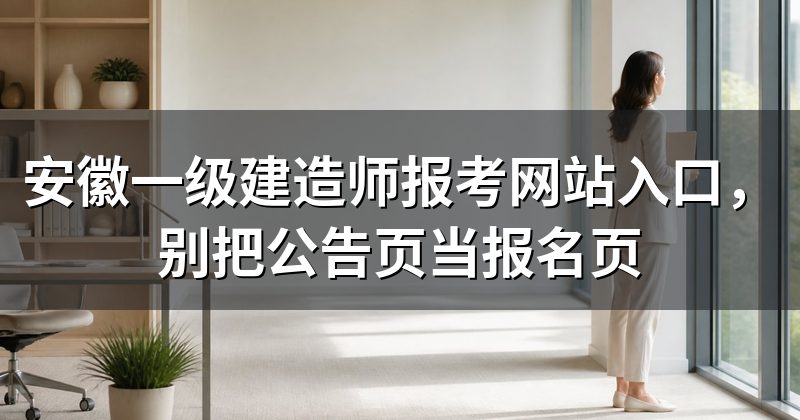 安徽一级建造师报考网站入口,别把公告页当报名页