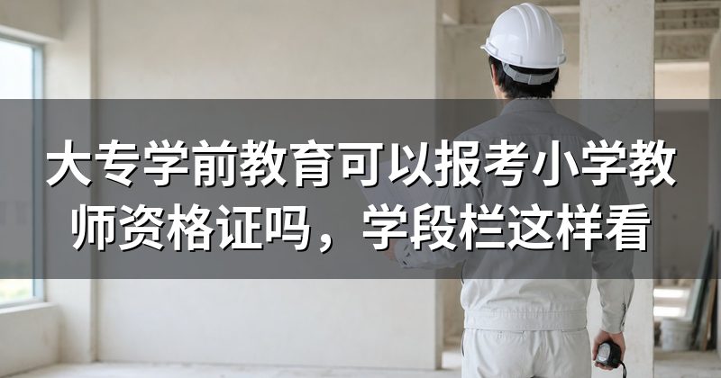 大专学前教育可以报考小学教师资格证吗,学段栏这样看