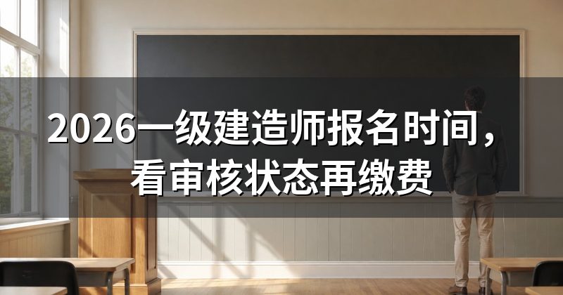 2026一级建造师报名时间,看审核状态再缴费