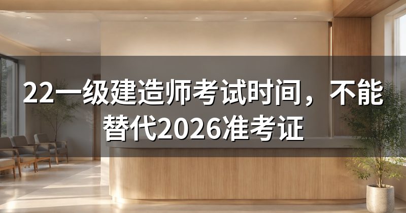 22一级建造师考试时间,不能替代2026准考证