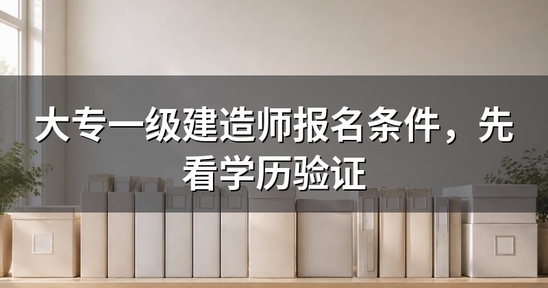 大专一级建造师报名条件,先看学历验证