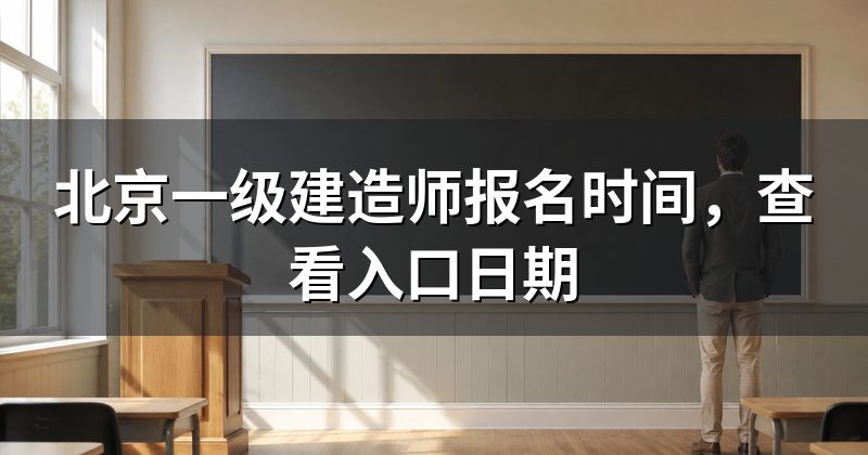 北京一级建造师报名时间,查看入口日期