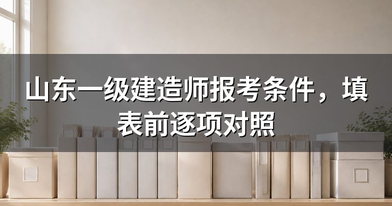 山东一级建造师报考条件,填表前逐项对照