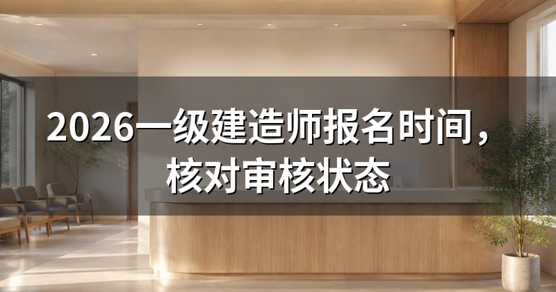 2026一级建造师报名时间,核对审核状态